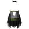 Swim Dress for Women with Swim Shorts Modest Mesh Flowy Floral Swimwear 2 Piece Tankini Swimsuits Halter Bathing Suit Green view 4