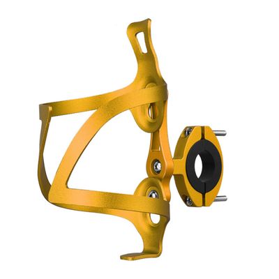 GANAZONO Aluminum Alloy Bike Water Bottle Holder with Transition Socket Sturdy Drink Storage Rack for Mountain Biking Lightweight and Easy to Install Golden