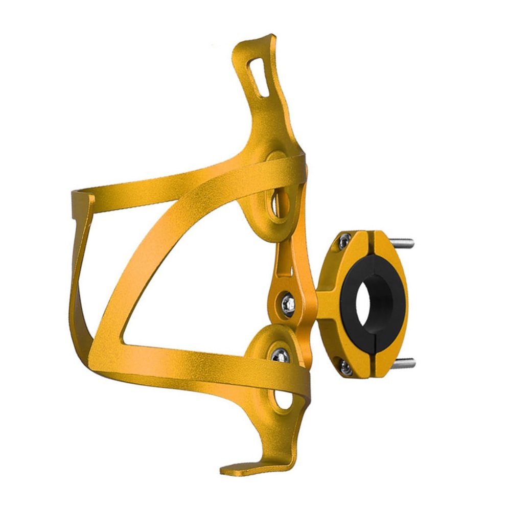 GANAZONO Aluminum Alloy Bike Water Bottle Holder with Transition Socket Sturdy Drink Storage Rack for Mountain Biking Lightweight and Easy to Install Golden