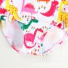 Egmy Toddler Baby Girl Floral Print Cartoon Dinosaur Shoulder Straps Swimsuit Sleeveless Ruffles (Pink, 2-3 Years) view 4