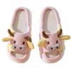 Stone mice Women's cow slippers, cute cartoon frog slippers, all season indoor silent linen slippers (Pink, Adult, Women, 5, Numeric Range, US Footwear Size System, 6, Medium) view 1