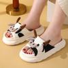 Stone mice Women's cow slippers, cute cartoon frog slippers, all season indoor silent linen slippers (Pink, Adult, Women, 5, Numeric Range, US Footwear Size System, 6, Medium) view 4