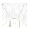 5mm 6X6X7 Heavy Duty Lacrosse Goal Net with 1XRandom Color Installation Tool and 2X49ft Lacrosse Net Lacing Rope Lacrosse Replacement Net for PracticeCompetition of Garage, Playground view 2