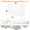 5mm 6X6X7 Heavy Duty Lacrosse Goal Net with 1XRandom Color Installation Tool and 2X49ft Lacrosse Net Lacing Rope Lacrosse Replacement Net for PracticeCompetition of Garage, Playground view 3