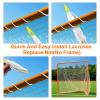 5mm 6X6X7 Heavy Duty Lacrosse Goal Net with 1XRandom Color Installation Tool and 2X49ft Lacrosse Net Lacing Rope Lacrosse Replacement Net for PracticeCompetition of Garage, Playground view 4