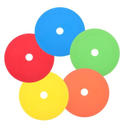 POPETPOP 5pcs Soccer Training Sign Discs Flat Markers for Football Drills TPE Agility Training Tools Smooth Edges for Safe Use Sports Activities