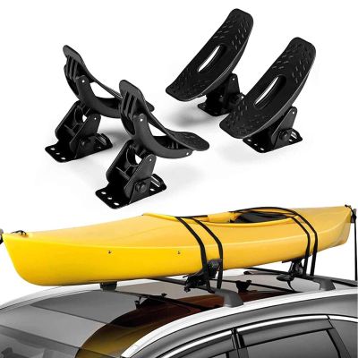 MTTXY 4Pcs Kayak Saddles, Boat Canoe Carrier Tie Down Straps Surf Ski Roof Top Mounted on Car SUV Truck Crossbar, Universal Kayak & Canoe Car Racks