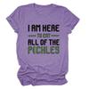 ZLXBLYYMZ Pickle Lover Shirt for Women Funny Saying Graphic Tees Round Neck Short Sleeve Novelty T-Shirt Casual Tops Purple, Large view 1