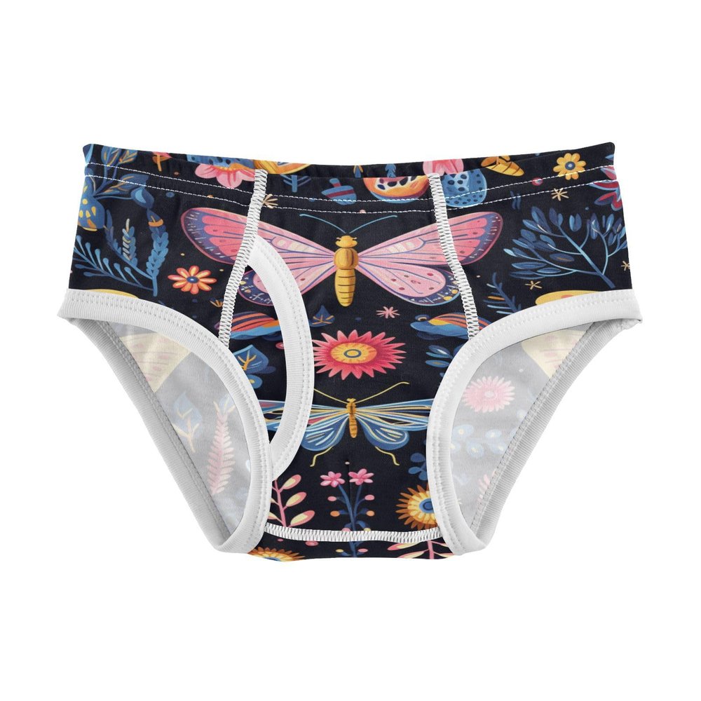 ALAZA Butterfly Flower Floral on Black Boys' Briefs Soft Underwear Available in Sizes 6y