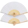 110pcs Personalized Folding Fan with Name Gift for Guests Custom Summer Wedding Fans Bulk Customize Engraved Bamboo Silk Hand Fans Bridal Bachelorette Wedding Birthdays Gifts Party Favors Fans view 1