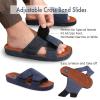 CORIFEI House Slippers for Men, Open Toe | Adjustable | Low Arch Support | Rubber Sole | Indoor Outdoor view 2