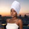 JRZXTWL Nigerian Turban African Headscarf Auto Gele Headties Party Headdress (White) view 4