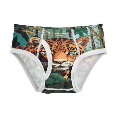 ALAZA Tiger Palm Leaf Forest Boys' Briefs Soft Underwear Available in Sizes 2t Multicolor