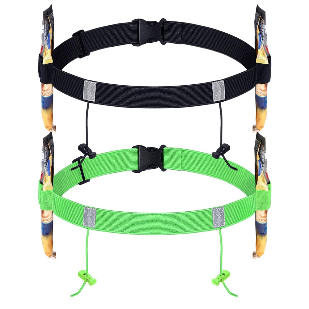 JOVITEC 2 Pieces Race Number Belt with 6 Gel Loops for Running Cycling Triathlon Marathon (Yellow and Black)