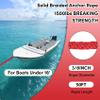 Anchor Rope 50FT x 3/8in,Premium Solid MFP Braided Boat Rope with Stainless Steel Thimble & Snap Hook,Ideal for Boating, Anchoring, Docking, Hauling,Sailing,Red view 2
