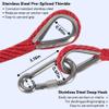 Anchor Rope 50FT x 3/8in,Premium Solid MFP Braided Boat Rope with Stainless Steel Thimble & Snap Hook,Ideal for Boating, Anchoring, Docking, Hauling,Sailing,Red view 4