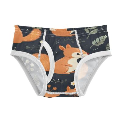 ALAZA Squirrel Leaves Cartoon Boys' Briefs Soft Underwear Available in Sizes 3t Multicolor