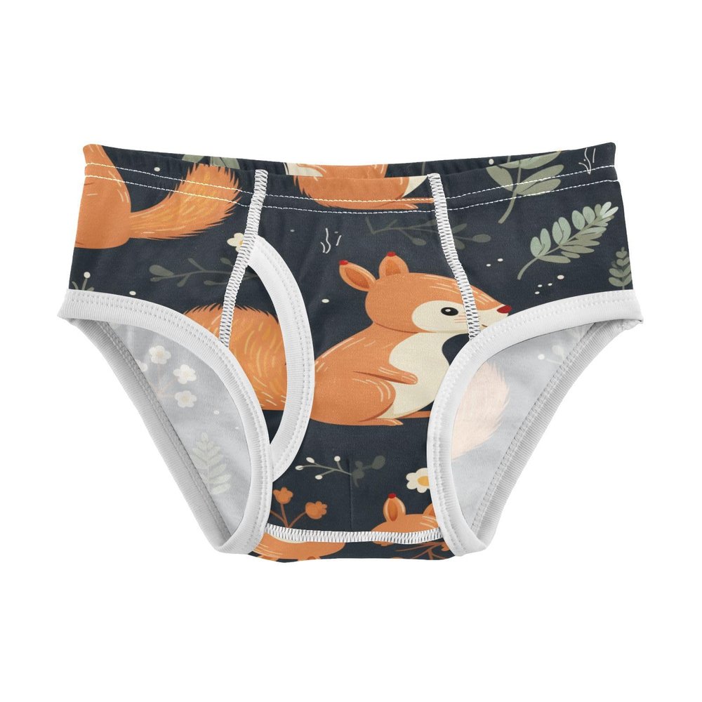 ALAZA Squirrel Leaves Cartoon Boys' Briefs Soft Underwear Available in Sizes 3t Multicolor
