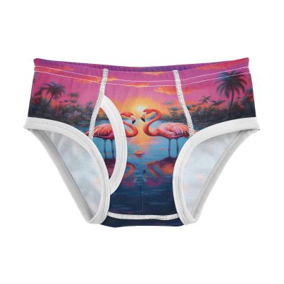 ALAZA Palm Tree Flamingo Lake Sunset Boys' Briefs Soft Underwear Available in Sizes 2t Multicolor