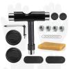WENGINS Skate Tool All-in-1, Abrasive Cleaning Cube, Skate Tools with T-Type Allen Key and L-Type Phillips Head Wrench Screwdriver and Replacement Longboard Gloves Brake Block Set (Black Tools) view 1