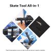WENGINS Skate Tool All-in-1, Abrasive Cleaning Cube, Skate Tools with T-Type Allen Key and L-Type Phillips Head Wrench Screwdriver and Replacement Longboard Gloves Brake Block Set (Black Tools) view 3