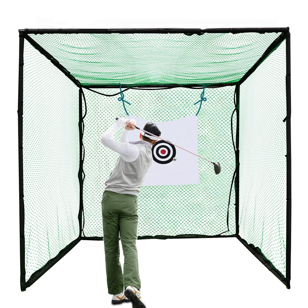 10x10x10Ft Golf Cages with Frame and Net, Golf Driving Cage for Backyard, Golf Nets for Backyard Driving, Golf Cage Net, Outdoor Golf Practice Training Net