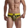 JOCKMAIL Men's Underwear Briefs Men's Sexy Briefs Breathable Comfortable Mesh Underwear Men's Low Rise Briefs (US, Alpha, X-Large, Regular, Regular, Yellow) view 2