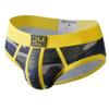JOCKMAIL Men's Underwear Briefs Men's Sexy Briefs Breathable Comfortable Mesh Underwear Men's Low Rise Briefs (US, Alpha, X-Large, Regular, Regular, Yellow) view 3