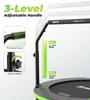 BCAN 40" Foldable Mini Trampoline, Rebounder Trampoline for Adults, Adjustable Foam Handle, Exercise Rebounder for Adults Indoor/Garden Workout, Max Load 330lbs, Green view 3