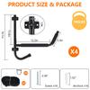 BALAVA Kayak Storage Rack,Kayak Wall Mount,Heavy Duty Kayak Racks for Garage,Folding Kayak Hanger Kayak Hook With Paddle Rack Fixing Strap for Kayaks,Paddle Boards,Surfboards,Snowboards(Black,4pack) view 2