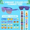 24 Pack Sunglasses Bulk - 12 Neon Sun Glasses with UV400 Protection, Great Gift for Pool, Beach, Birthday, Goody Bag Filler, Party Toys, Outdoor Party Supplies for Kids, Teens, Adults view 3