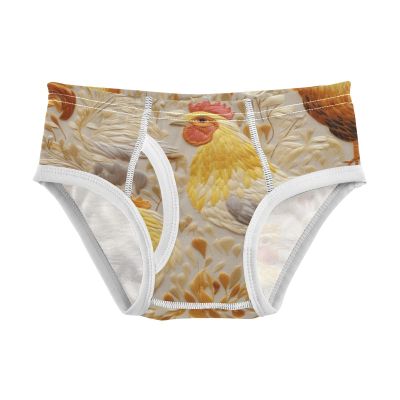 ALAZA Gold Rooster Leaves Boys' Briefs Soft Underwear Available in Sizes 3t