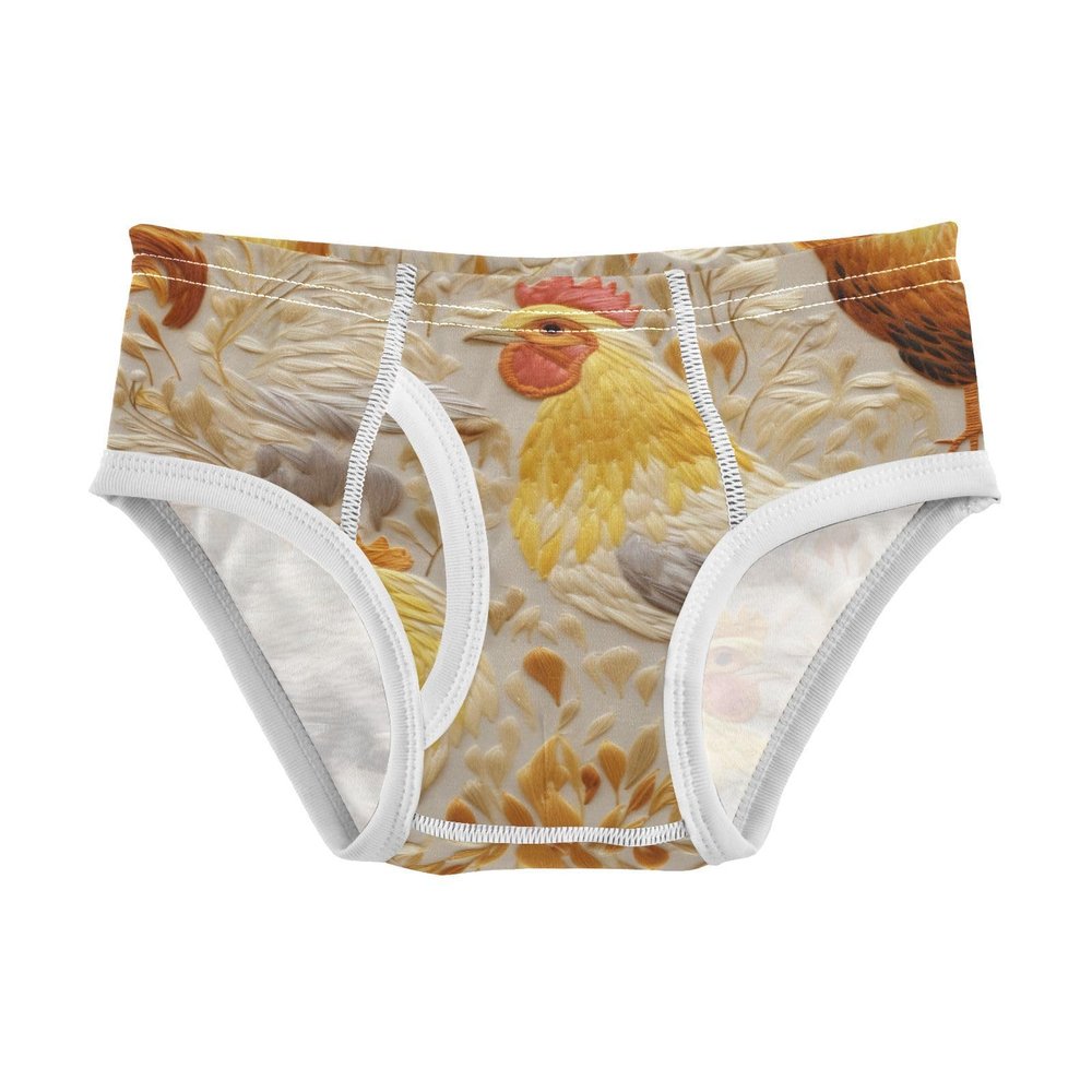 ALAZA Gold Rooster Leaves Boys' Briefs Soft Underwear Available in Sizes 3t