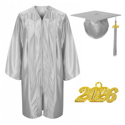 Misscom Shiny Preschool Kindergarten Graduation Cap Gown Set for Kids With 2025 2026 Tassels Charms
