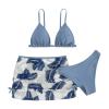 Generic Girl's 3 Piece Bikini Set Swimsuit Bathing Suit with Shorts Bathing Suits Teen Girls Bikinis Junior Swimsuit Blue, 6-9 Years view 1