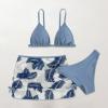 Generic Girl's 3 Piece Bikini Set Swimsuit Bathing Suit with Shorts Bathing Suits Teen Girls Bikinis Junior Swimsuit Blue, 6-9 Years view 4