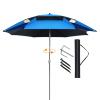 UsmAsk Umbrellas Water Proof Parasol Umbrella for Fishing, Camping, BBQ, Beach, Outdoor Garden, 360 Sun Shade Protection, Sunshade Shelter Outdoor Umbrella Canopy, with Ground Anchor good, Blue view 1