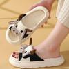 Stone mice Women's cow slippers, cute cartoon frog slippers, all season indoor silent linen slippers (Cows, Adult, Women, 7, Numeric Range, US Footwear Size System, 8, Medium) view 4