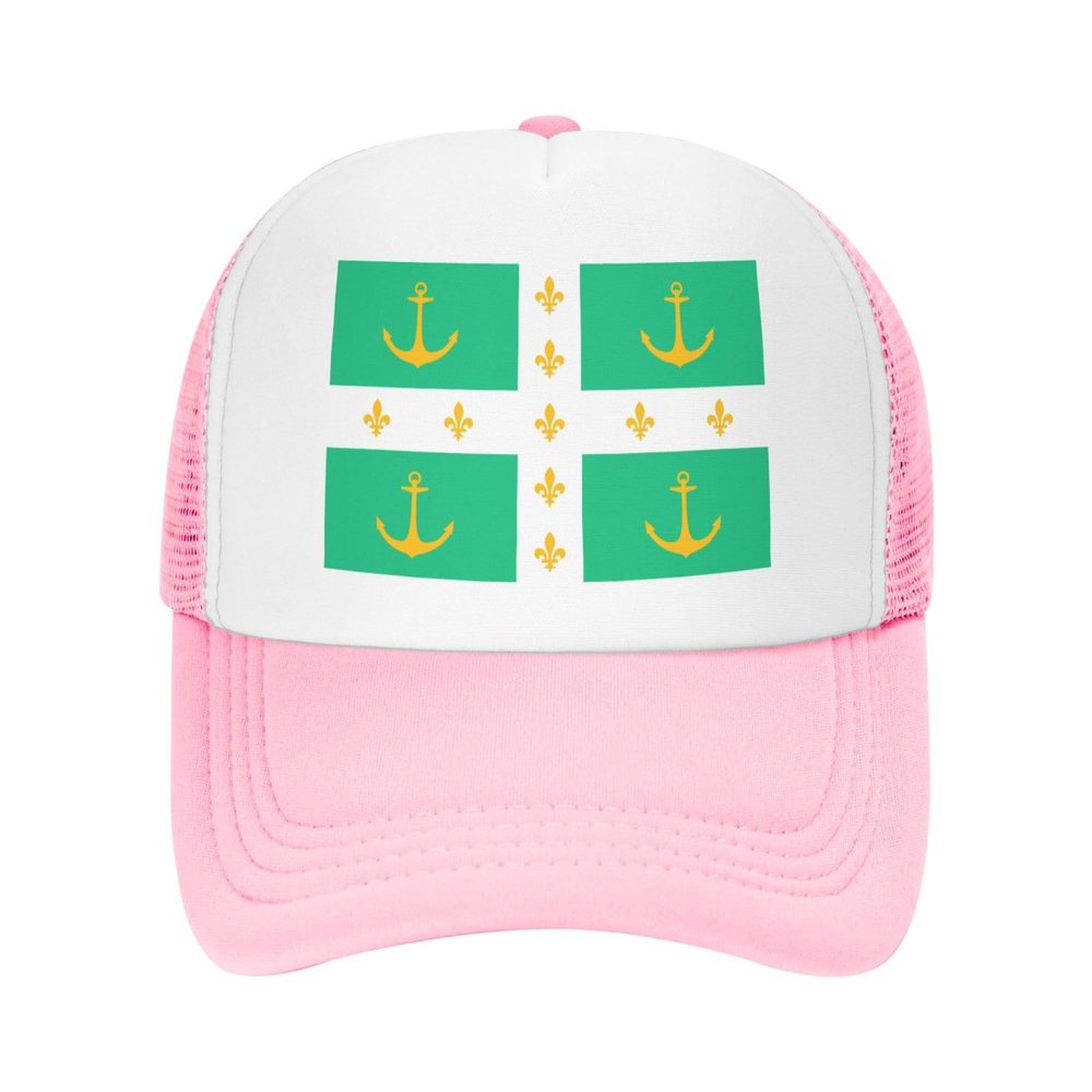 DELDA Drapeau Arsenal Rochefort Mesh Trucker Cap Breathable Dad Hat Pink, One Size-Large