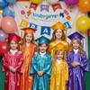 Misscom Shiny Preschool Kindergarten Graduation Cap Gown Set for Kids With 2025 2026 Tassels Charms view 4