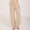 Linen Pants Women Wide Leg Palazoo Trousers Summer Spring Fall Outfits for Women 2024 Trendy Linen Pants with Pockets Casual High Waisted Lounge Pants Comfy Summer Travel Pants view 2