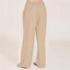 Linen Pants Women Wide Leg Palazoo Trousers Summer Spring Fall Outfits for Women 2024 Trendy Linen Pants with Pockets Casual High Waisted Lounge Pants Comfy Summer Travel Pants view 4