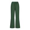 Women's Cropped Drawstring Waist Wide Leg Loose Cotton Linen Capri Pants Casual Lightweight Elastic Waist Loose Wide Leg Linen High Waist Pants Trousers view 3