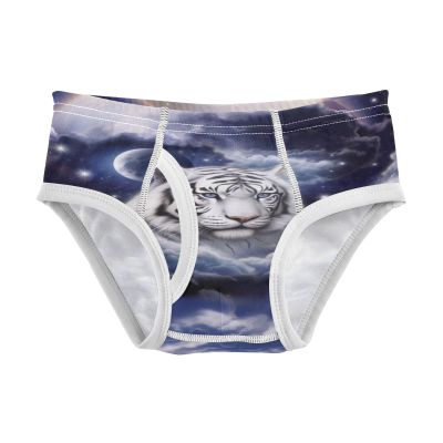 ALAZA Moon Star Tiger Boys' Briefs Soft Underwear Available in Sizes 6y Multicolor