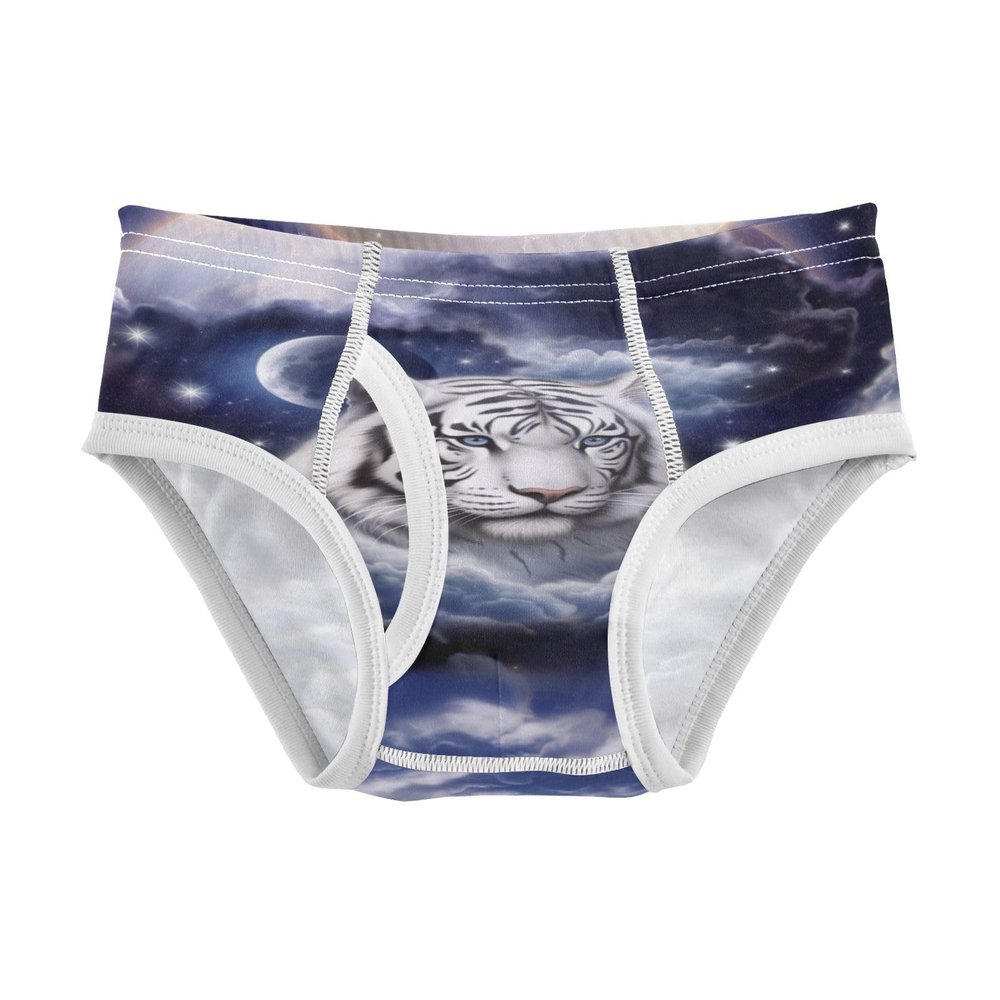 ALAZA Moon Star Tiger Boys' Briefs Soft Underwear Available in Sizes 6y Multicolor