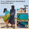 ATEPA Down Sleeping Bag for Adults, 650FP Recycled 35F 45F Wearable Ultralight 3 Season Packable Compact Sleeping Bags with Buttons & Stuff Sack for Backpacking Camping Hiking, Black view 4