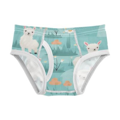ALAZA Alpaca Llama Flower Blue Boys' Briefs Soft Underwear Available in Sizes 3t
