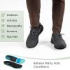Men's Orthopedic Leather Dress Fashion Sneakers: Breathable Insoles for Plantar Fasciitis, Arch Support Shoes Adjustable for Flat Feet, Comfortable Walking Shoes for Mens Black Size 13 view 2