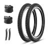MOHEGIA Kids Bike Tires Replacement Set: 2-Pack 16x2.125 inch (57-305 mm) Folding Bicycle Tires and Pair 16 inch Inner Tubes Schrader Valve with Tire Levers view 1