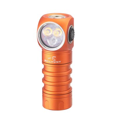 SKILHUNT H200 Mini Headlamp Flashlight,1100 lumens USB Magnetic Rechargeable LED Headlamp,Hands-Free Reliable Angle Ligh for Running Camping Hiking Caving (Orange, H200 Mini 5000K High CRI)